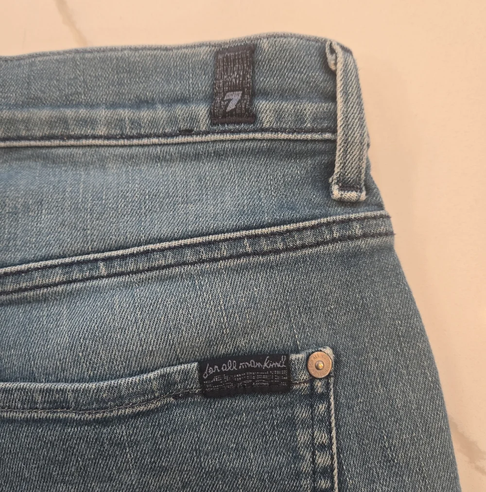 7 For All Mankind Carsen Mens Straight Leg Stretch Blue Jeans Mens 34 Short